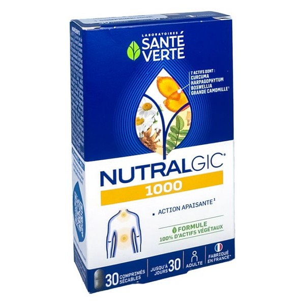 Santé Verte Nutralgic 1000 Action Relaxante et Apaisante, 30 tablets