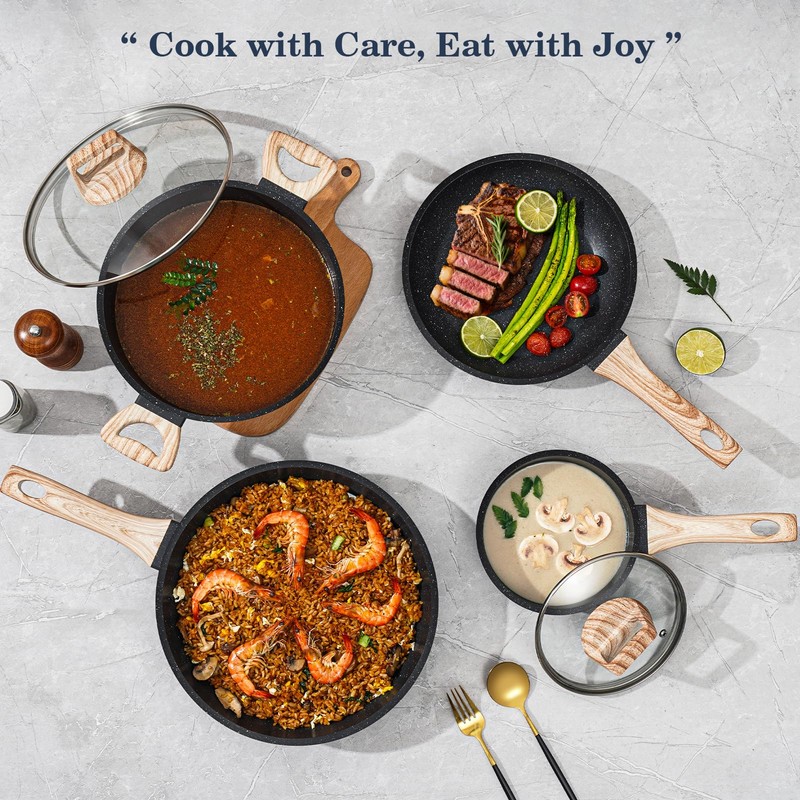 SODAY 12 Pcs Pots and Pans Set Non Stick, Cookware