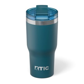 RTIC 20oz Essential Tumbler with Lid, Ceramic Lined, Insulated, Stainless Steel, Metal, Double Wall Vacuum-Insulation, Travel Cup for Iced Coffee, Tea, Hot and Cold Drink, Marine