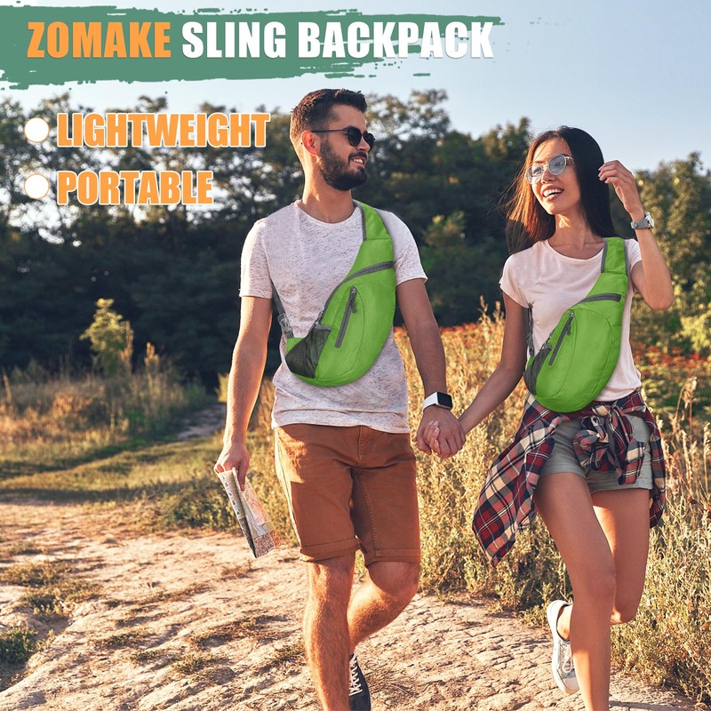 ZOMAKE Sling Backpack 10L - Small Crossbody Backpacks Waterproof Sling