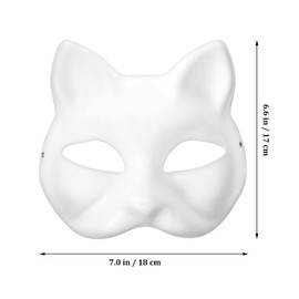 10 Pcs Paper Cat Diy Animal Mache Masks Animal Fox Masks Blank Masquerade Masks Unpainted Face Cover Cosplay Party Mask Animal Dress up Masks White Full Face Mask Child Ordinary