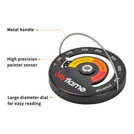 Skyflame Magnetic Top Thermometer Wood Stove Temperature Meter With Large Dial, Fireplace Accessories for Gas Stoves/Pellet Stove