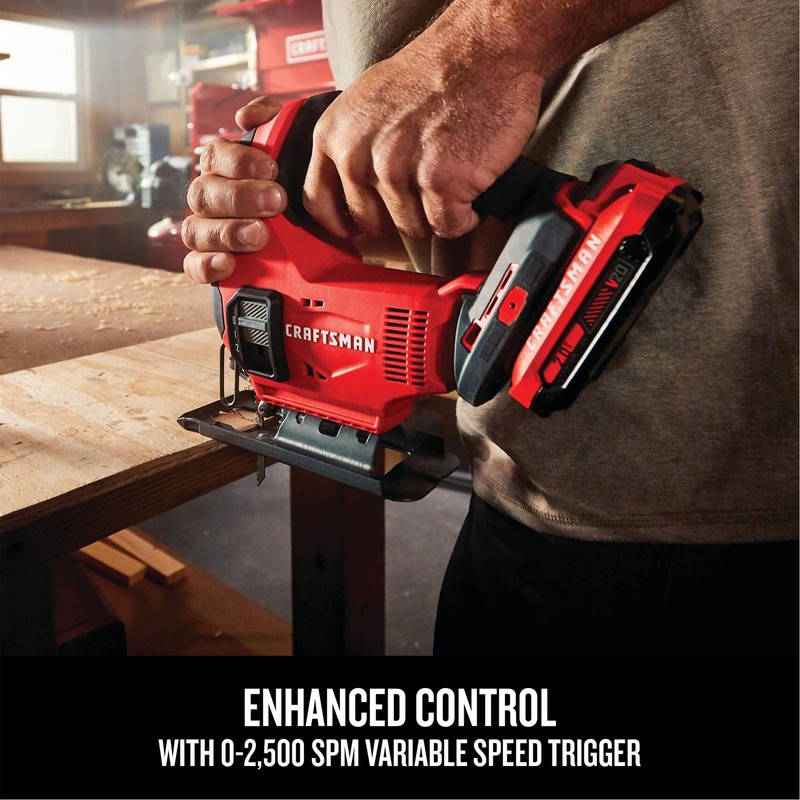 CRAFTSMAN V20 Cordless Jig Saw, 3 Orbital Settings, Up to