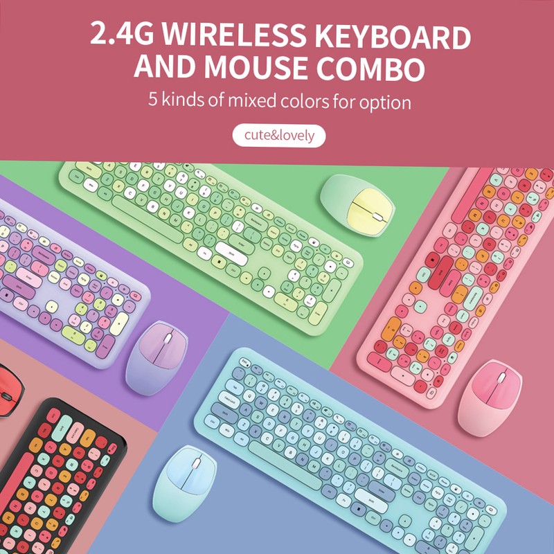 Mofii 666 Keyboard Mouse Combo Wireless 2.4G Mixed Color 110