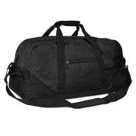 Dalix 21'' Large Duffle Bag with Adjustable Strap (Black)