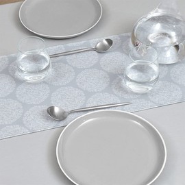 Style Decor W2701620 Laminated Table Runner, Waterproof, Scandinavian Table Center, 70.9 inches (180 cm), Wipable, Gray, Small Floral Pattern