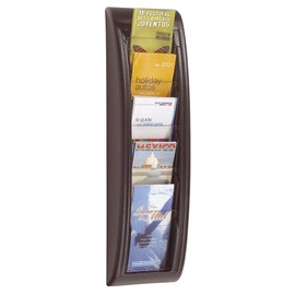 Wall Display Shelf – Pack of 5 Pockets for 1/3 DIN A4 Black – Pack of 2 – Holder Brochure Shelf Stand with Presentation Brochure Holder Wall Display Advertising Board Advertising Boards Magazine Shelf Magazine