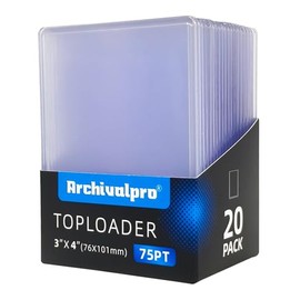 75PT Toploader - Fundas para tarjetas (20 unidades, 3 x 4 pulgadas), Ultro Clear Tarjetero para tarjetas (20 unidades, 75 PT)