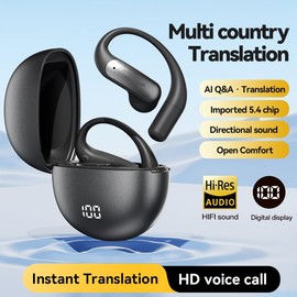 7JI AI Language Translation Earbuds,Smart Bluetooth Translator Device with 144 Languages Real-Time Translator, Translation Headset for Language Learning/Travel/Business