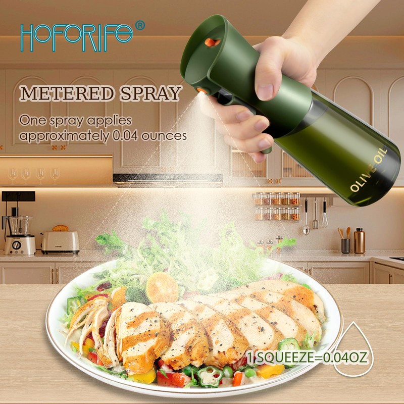 hoforife Glass Olive Oil Sprayer for Cooking 7.6 oz (Olive