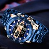 MEGALITH Watches for Men Military Digital: Blue Stainless Steel Waterproof