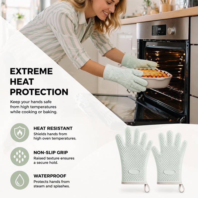 Hot Pads and Oven Mitts - Silicone Oven Mitts -