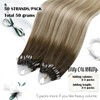 Moresoo Micro Loop Extensions, Real Hair, Brown, 40 cm, 1