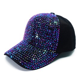 Bling Gorra de béisbol para mujer con diseño de diamante completo ajustable para mujer, B-2, Talla única