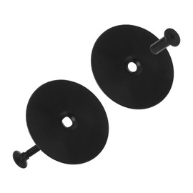 Fanmayhe 2 Sets Door Hole Cover Plate, Door Knob Cover Plate 2-5/8" Diameter Black Door Knob Covers Door Hole Filler Plate for Home Security (2, Black)