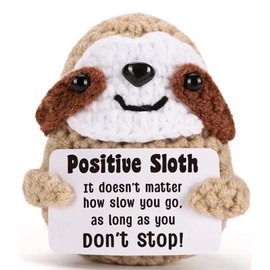 BelleVive Inspirational Positive Crochet Sloth - Handmade Little Memories Emotionally Encouraging Support Knitted Sloth for Women Christmas Stocking Stuffer