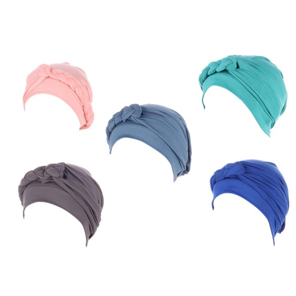 DJC BOUTIQUE Vorgebundene Kopfbedeckung, Kopftuch, Turban-Mütze, Krebskappe, Batikfärbung mit Platt-Detail,