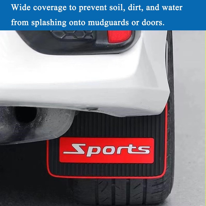 4 Pcs Black Sports Car Mud Flaps Front and Rear