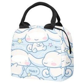 Cinnamorroll Thermal Bag, Lunch Bag Cartoon Insulation Bags Anime Tote Cooler Box Reusable Lunchbag Tote Bags for Kids 3D Printed Lunchbag Waterproof Reusable Thermal Case Storage Case for School
