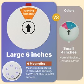 Office Desk Sign with Stand, 6 Options Do Not Disturb Privacy Wheel Sign, Acrylic In a Meeting Sign with Magnetic, Office Table Decor for Business Work(6inch,Silver1)