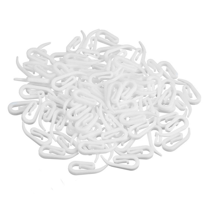 Honbay 200pcs White Plastic Curtain Hooks for Window, Door and