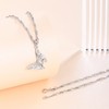 feilok Women's Necklace 925 Sterling Silver Butterfly Cubic Zirconia for