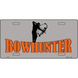 Bow Hunter Metal License Plate