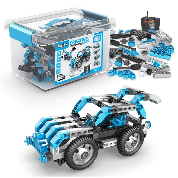 Engino Toys Creative Engineering STEM Maker Master Ultimate 60-Model Set, Think and Build in 3D Space, Activities and Experiments, Auto Vehicles, Supercharged Speedsters, Home Learning, for Ages 7+