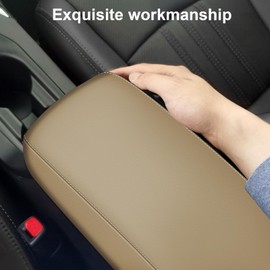 TTX LIGHTING Armrest Cover for Toyota Corolla 2014-2019 Center Console Pad Covers Scratch Resistance Protector Pad Decoration Accessories Armrest Decoration(Beige)