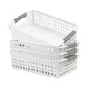 4 Pack Small Plastic Storage Baskets for Organizing, Stackable Bins