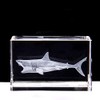 3D Shark Paperweight(Laser Etched) in Crystal Glass Cube Birthday/Christmas Gifts(No Included LED Base)(3.1x2x2 Inch)