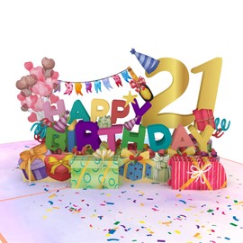 CardPop 21st Happy Birthday Pop Up Card. 3d 21st Happy Birthday Card for Son, Daughter, Family and Friends