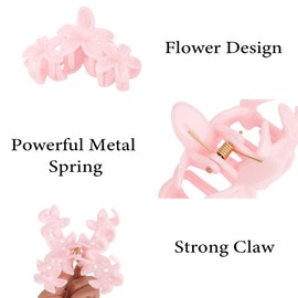 Amariver Flower Hair Clips for Women Flower Claw Clips Non-slip Cute Hair Claws Floral Neutral Colors Hair Accessories for Women Girls