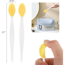 Tbestmax Paquete de 48 Brochas Exfoliantes de Labios de Silicona de Doble Cara para Hombres Y Mujeres, Aclaradoras de Labios Oscuros, 6 Colores