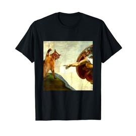 Oil Painting Cat Meme Funny Viral Internet T-Shirt