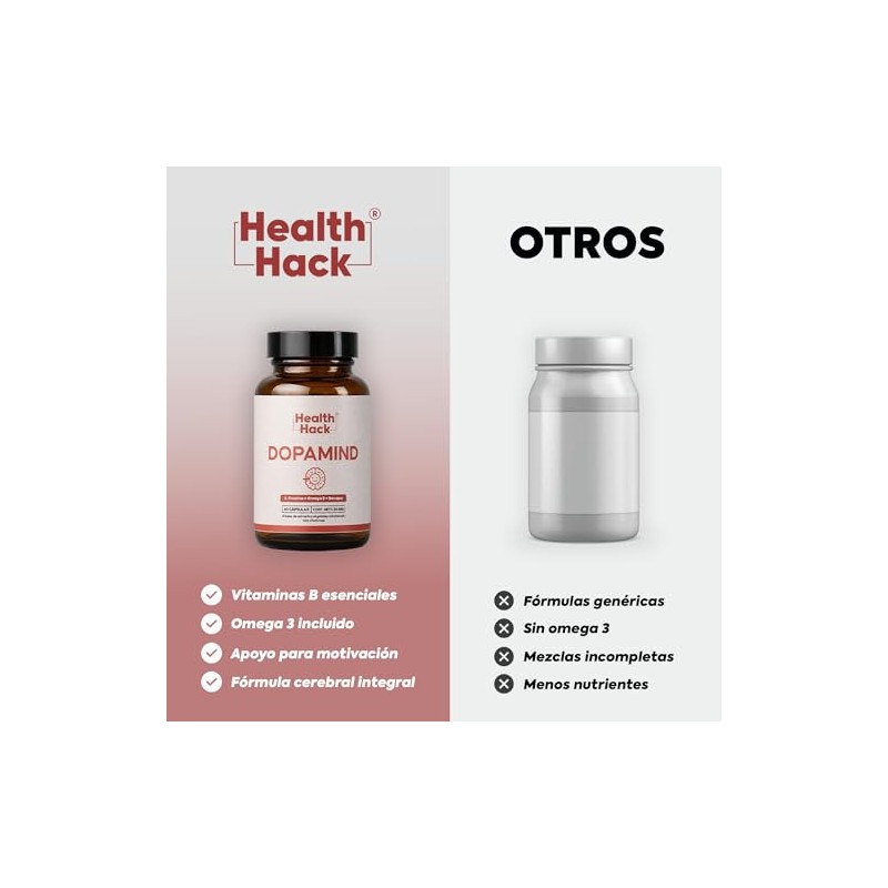 Dopamind Suplemento Natural con L-Tirosina Bacopa Omega 3 Vitamina B12