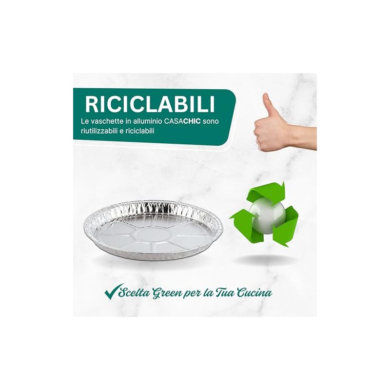 CasaChic Contenitore Alluminio per Crostata Grande, 2 pz – Teglia