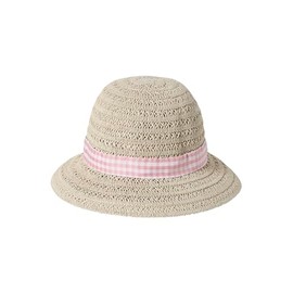 Vertbaudet Girls Baby Straw Hat with Hat Band, white