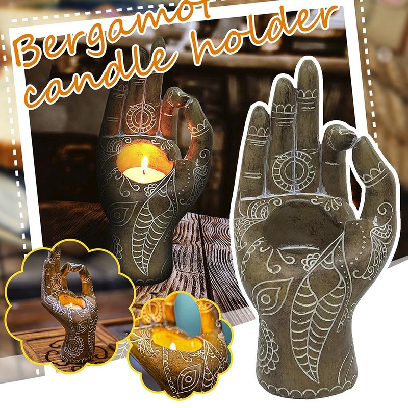 Buddha Yoga Candle Holder Resin Decorations Desktop Candle Decor Family
