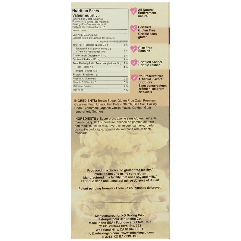 XO Baking Oatmeal Cookie Mix, 15.5 Ounce