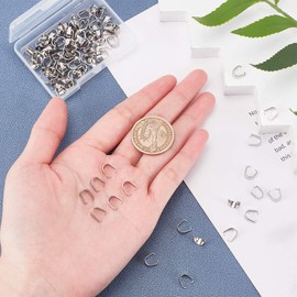 UNICRAFTALE About 100 Pcs 9mm Stainless Steel Snap On Bail Pinch Bail Pinch Clasp Clip Clasp Bail Necklace Clasp Pendant Bail Vatican Parts Clasp Clasp Necklace Bracelet Accessory Parts Sub-Materials Handmade Craft Supplies