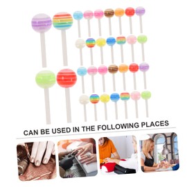 Mikinona 50pcs Lollipop Shaped Nail Charms Candy Nail Accessories for Manicure for Girls Parties and Decoration