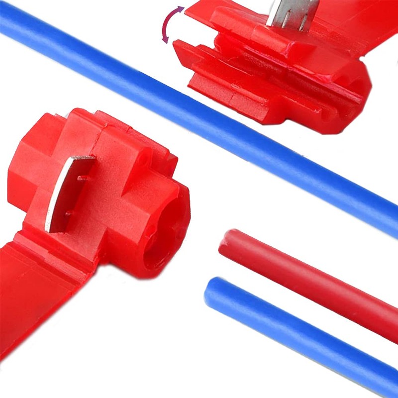 100 Pcs Lock Wire Connectors Blue Quick Splice Connector Terminals