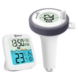 Pavlleen Wireless Pool Thermometer, Waterproof Swimming Pool Thermometer, Digital Indoor Temperature Receiver, Wireless Floating Pool Thermometer, Ideal for Pool, Spa, Hot Tub and Aquarium
