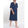 Latuza Men's Bamboo Viscose Nightshirt Button Down Sleep Shirt, Deep