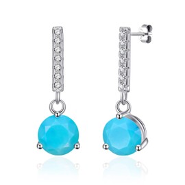 Philip Jones Sterling Silver Synthetic Turquoise Gemstone Drop Earrings