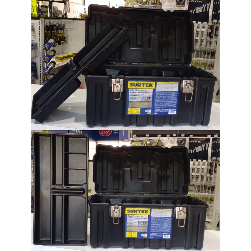 Surtek Caja De Herramientas Plástica 21'' Con Broches Surtek Cps20