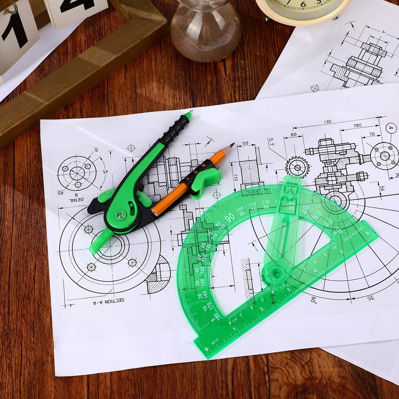 Zonon Student Geometry Math Set Compass and Protractor Set, Drawing