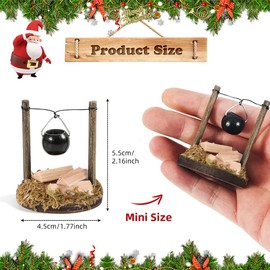 Gnome Accessories Christmas, 1/12 Dollhouse Accessories, Christmas Miniature Campfire, Mini Boiler, Firewood, Fireplace, Miniature Fireplace, Decoration, Miniature Gnome Accessories, Campfire