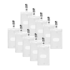 10 x Card Holder ID Card/Credit Card Pockets ID Polycarbonate Clip (86 mm x 54 mm